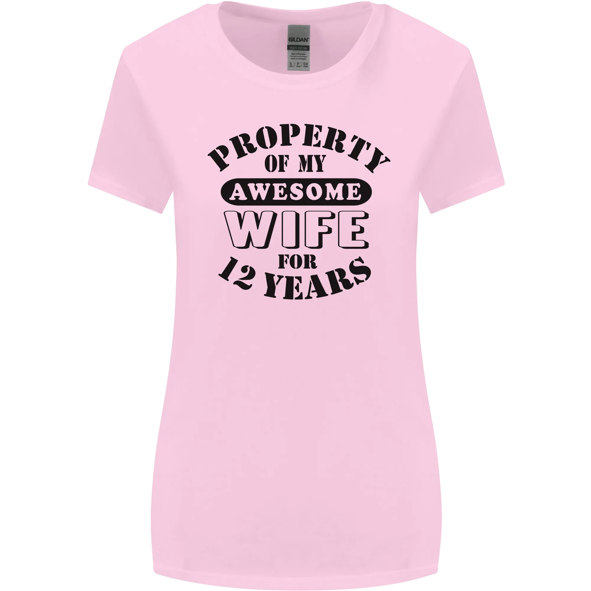 12th Wedding Anniversary 12 Year Funny Wife Womens Wider Cut T-Shirt