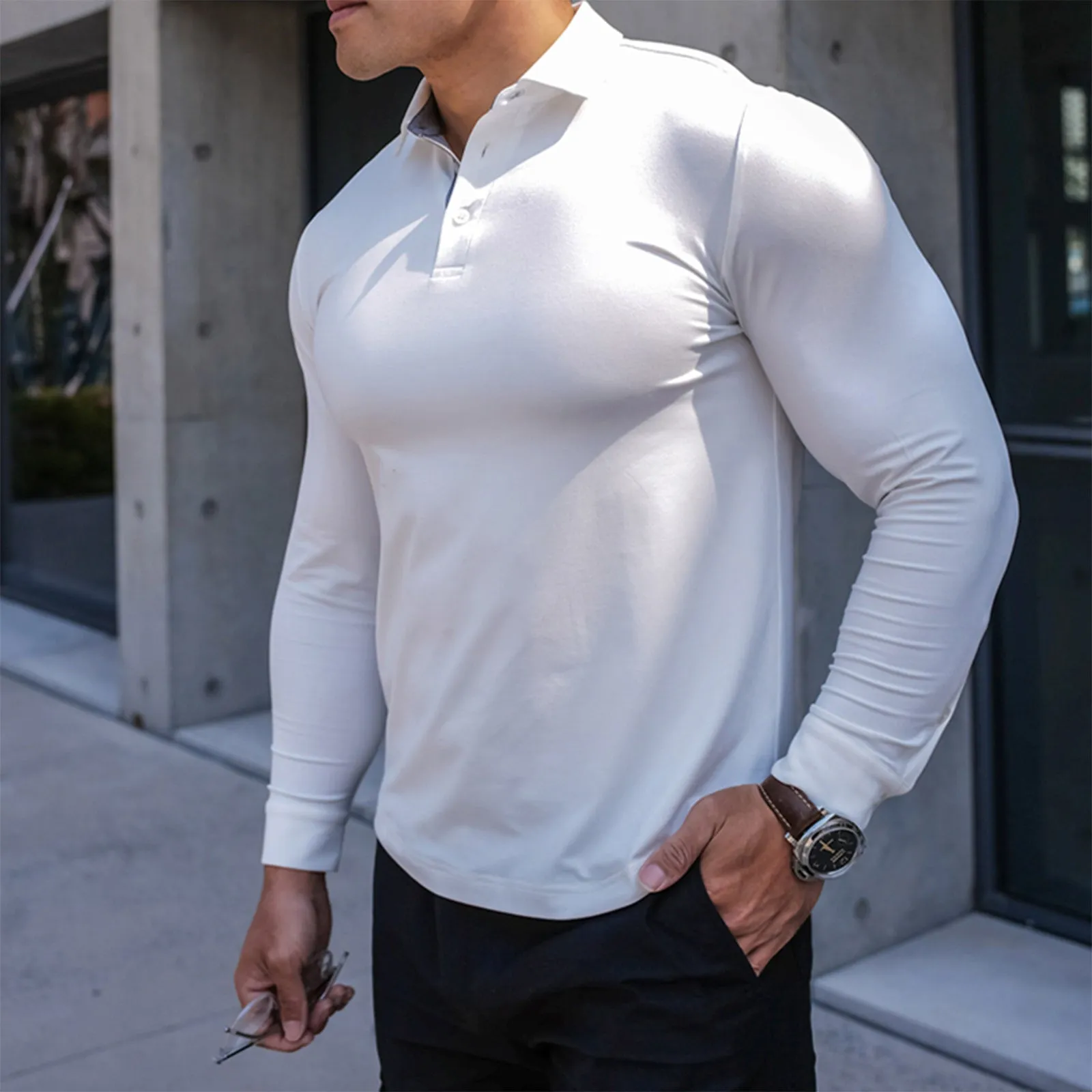 ACTIVE DRY-FIT MOISTURE WICKING  LONG SLEEVE POLO SHIRT