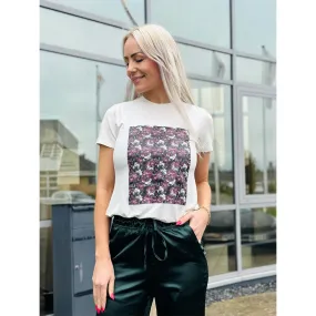 Asbæk Anna t-shirt blommefarvet blomsterprint
