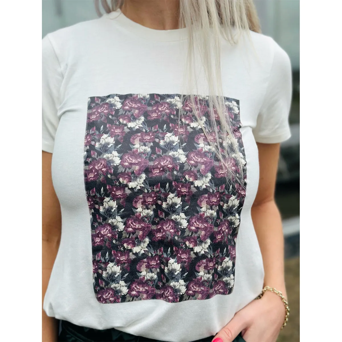 Asbæk Anna t-shirt blommefarvet blomsterprint