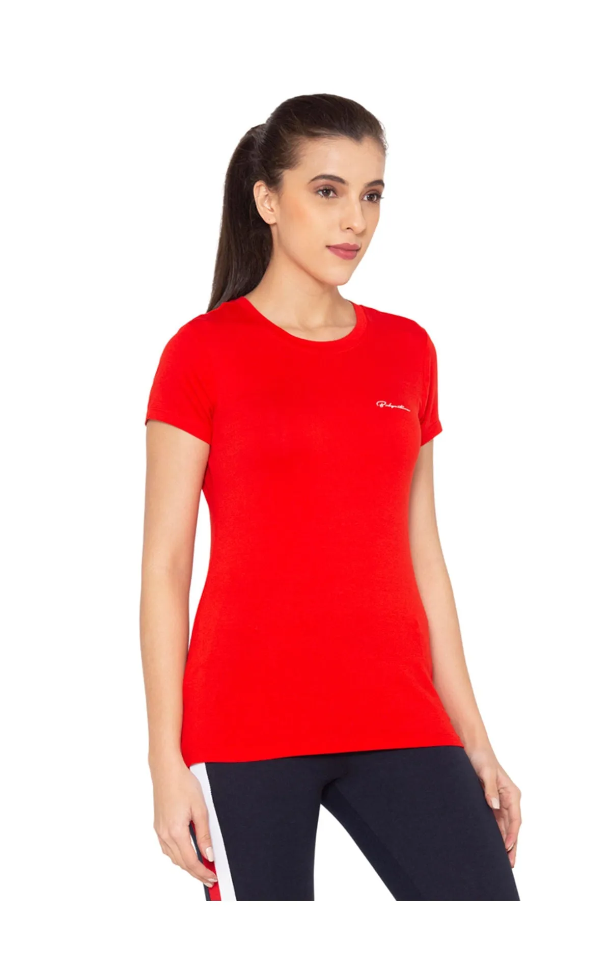 Bodyactive Women Round neck Half Sleeve Viscose T-shirt in 1pcs-TS83-RED
