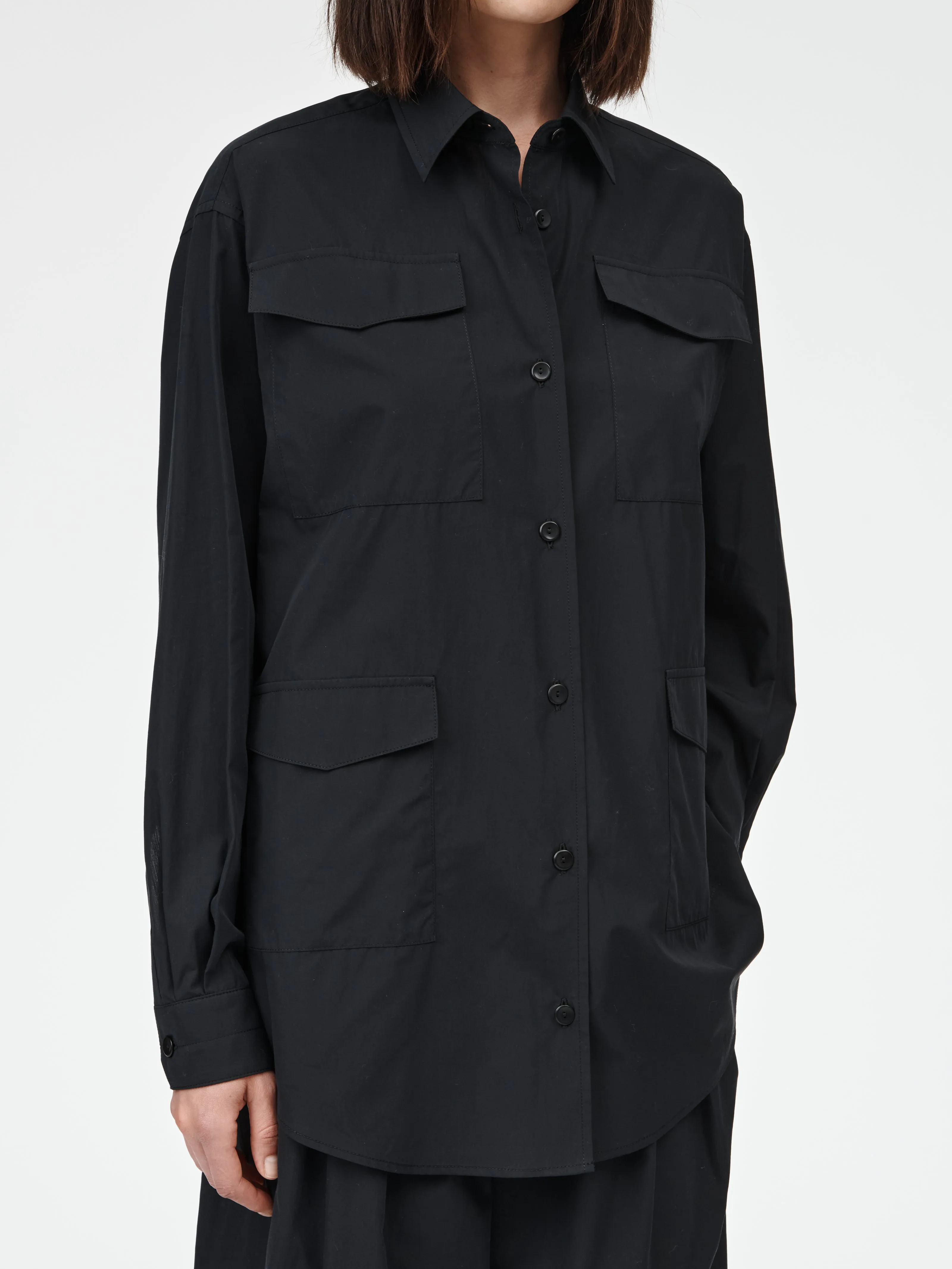 Cargo Pocket Shirt in Black