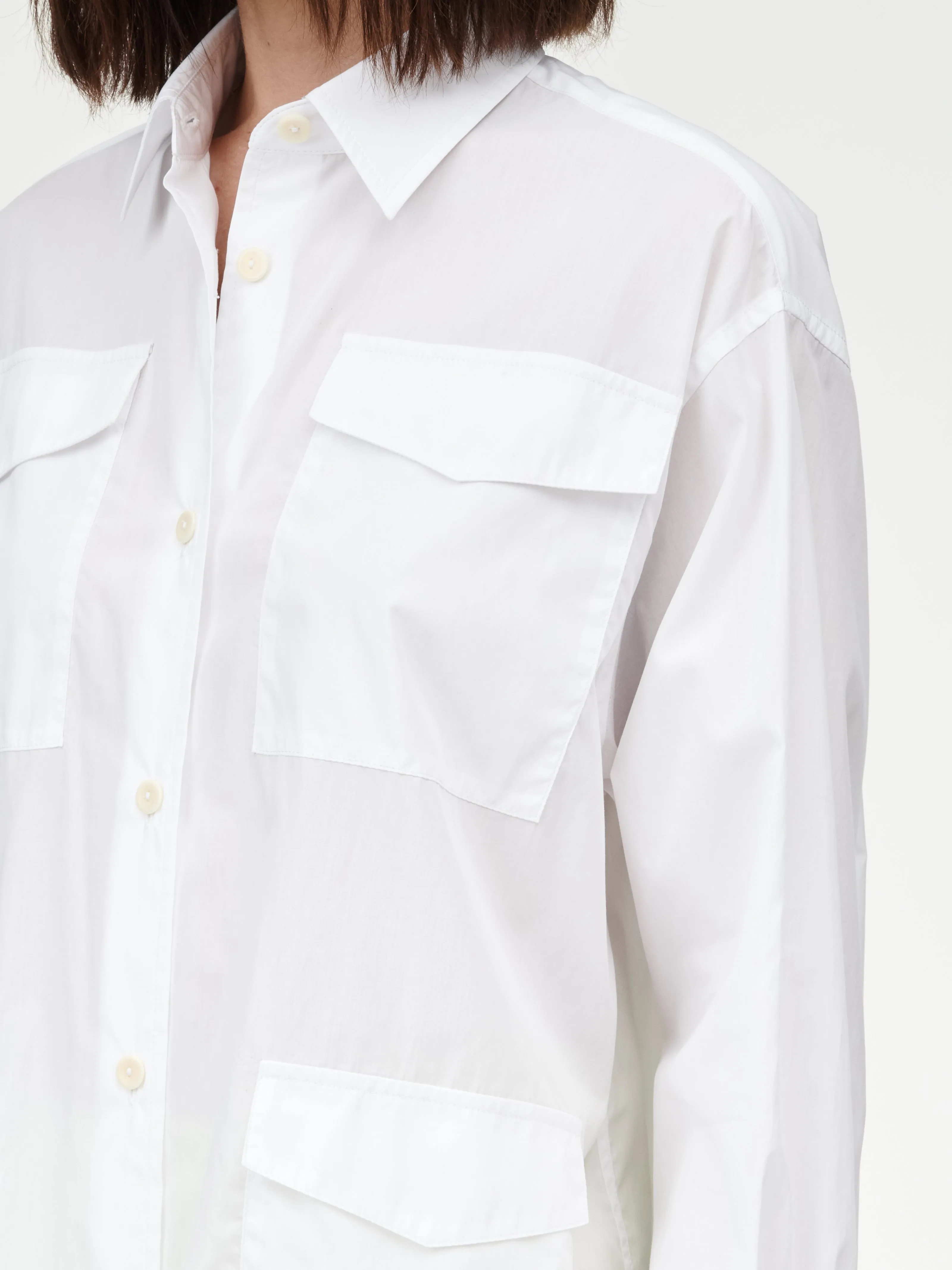 Cargo Pocket Shirt in White