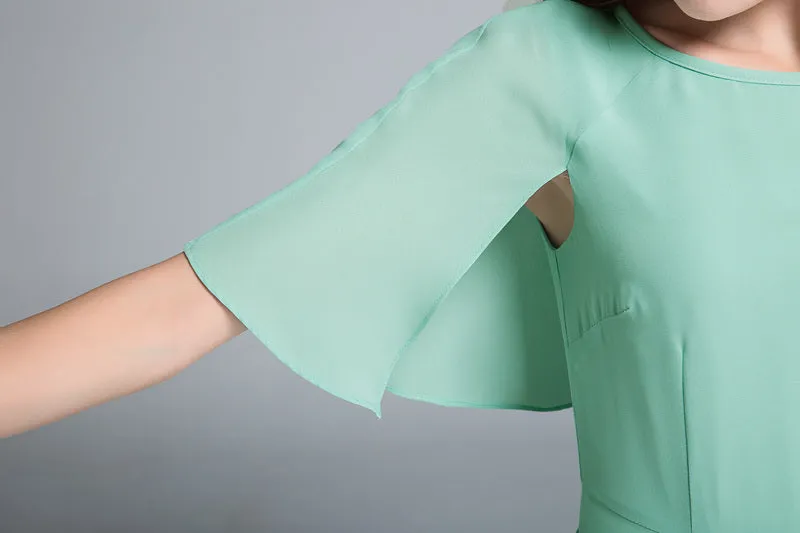 chiffon dress, bridesmaid dress, fitted dress 1768