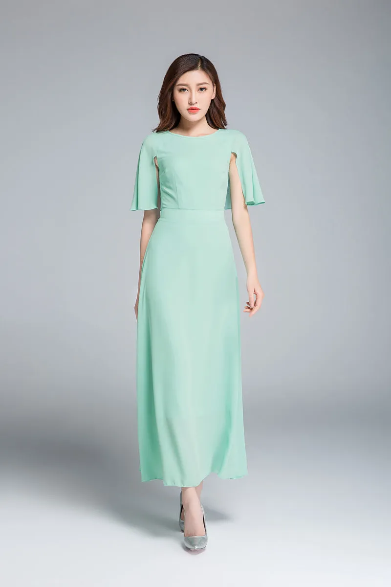 chiffon dress, bridesmaid dress, fitted dress 1768