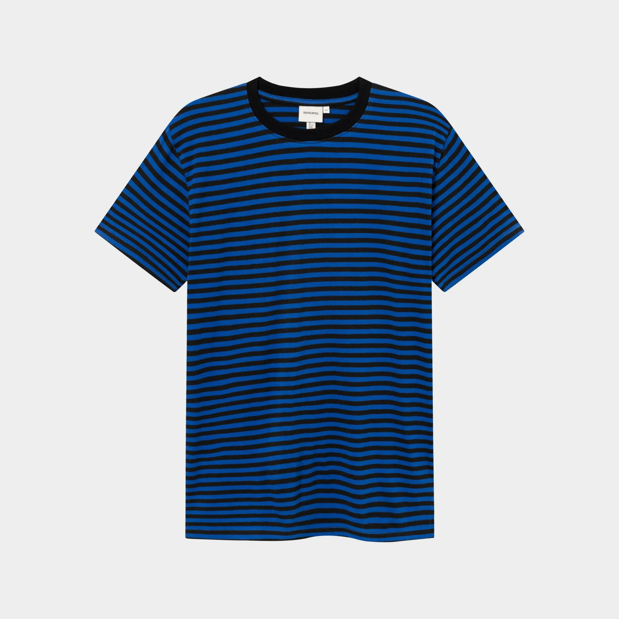 Dedicated T-shirt Stockholm Stripes Black/Surf Blue
