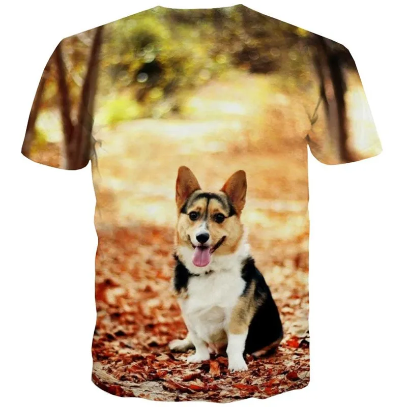 dog shirts Casual Puppy Cute animal men's Casual art costume big Smart dogs