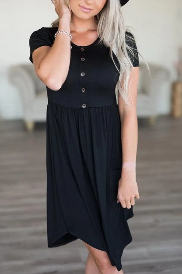 elveswallet Flag Pattern Dress With Suspended Buttons
