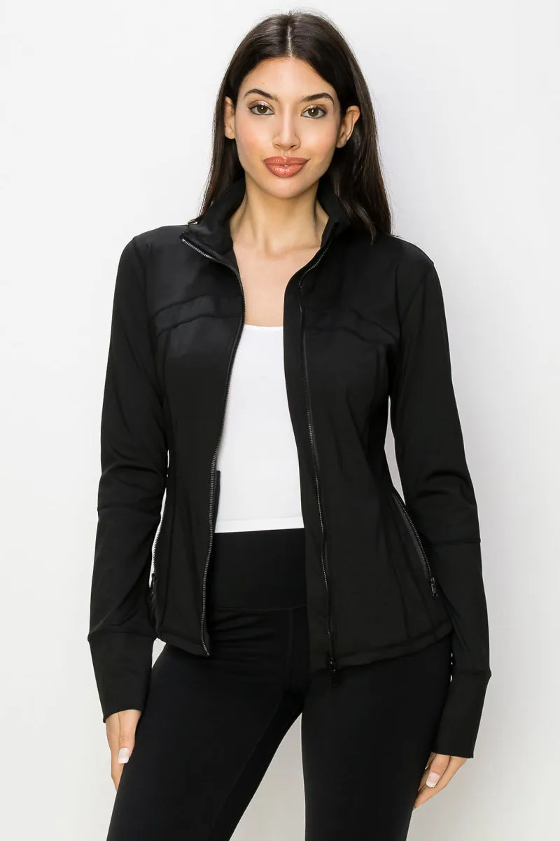 Fitted Performance Zip Up Active Jacket