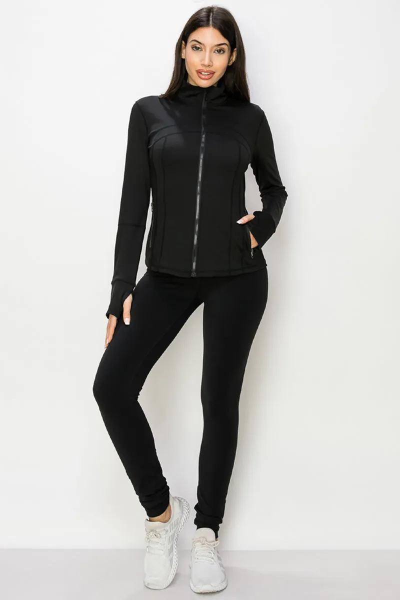 Fitted Performance Zip Up Active Jacket