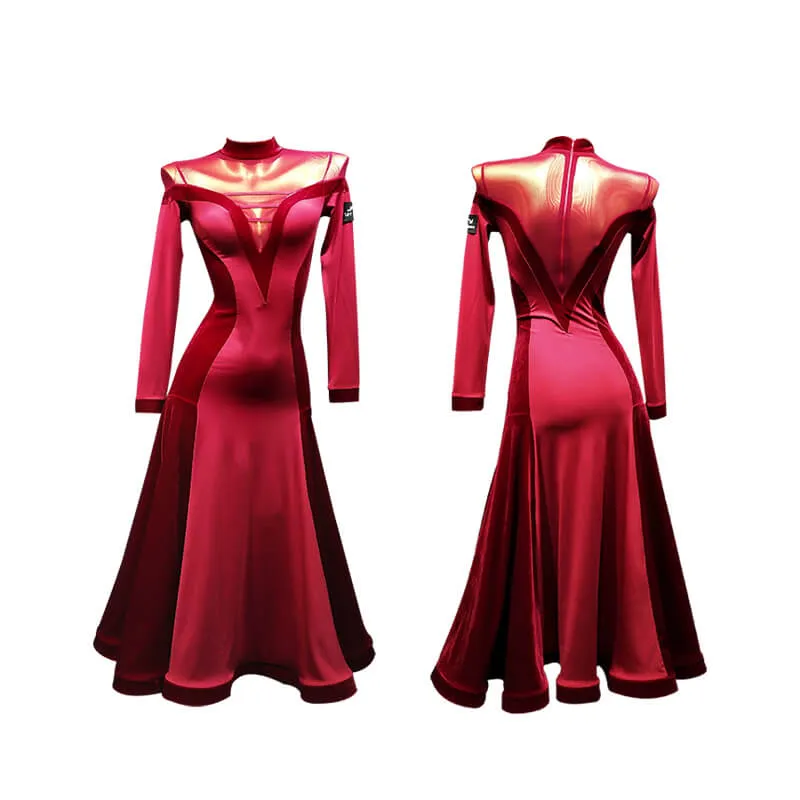 Flared Round Neck Long Sleeve Dress