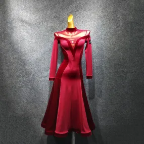Flared Round Neck Long Sleeve Dress