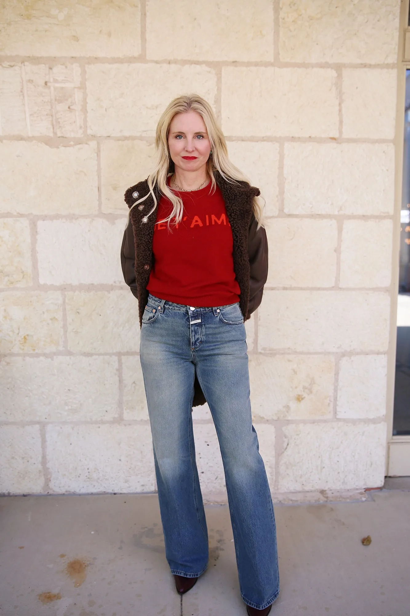 Gillan Wide Jeans Mid Blue Length 32