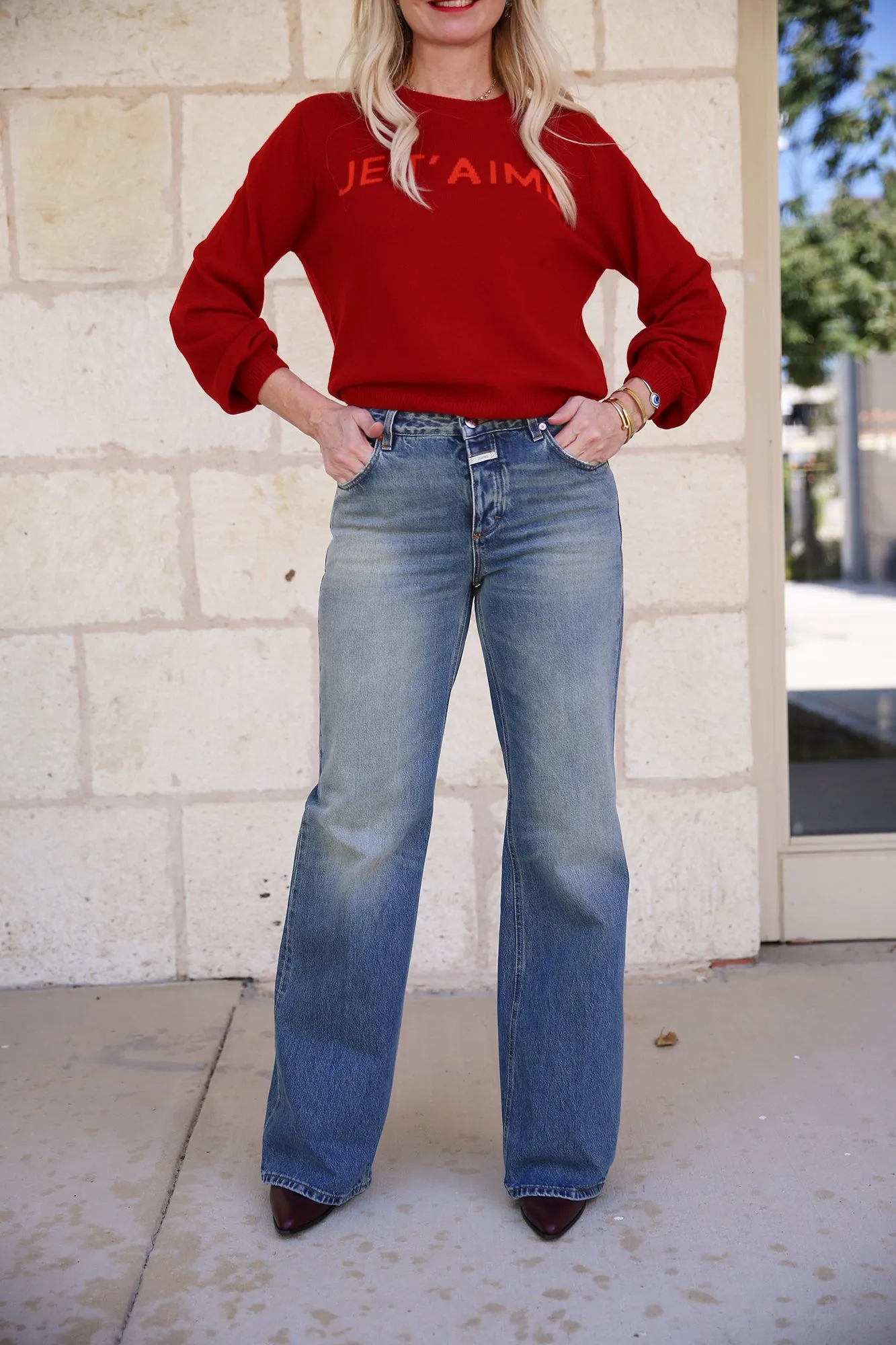 Gillan Wide Jeans Mid Blue Length 32