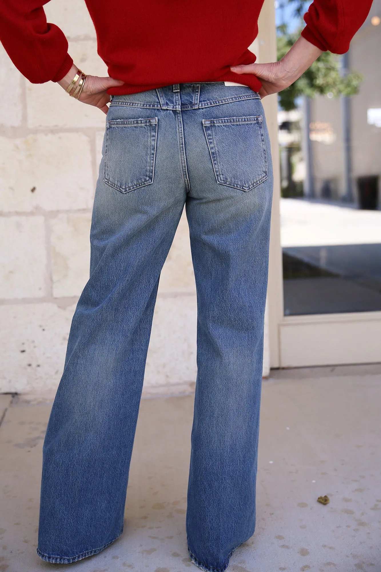 Gillan Wide Jeans Mid Blue Length 32