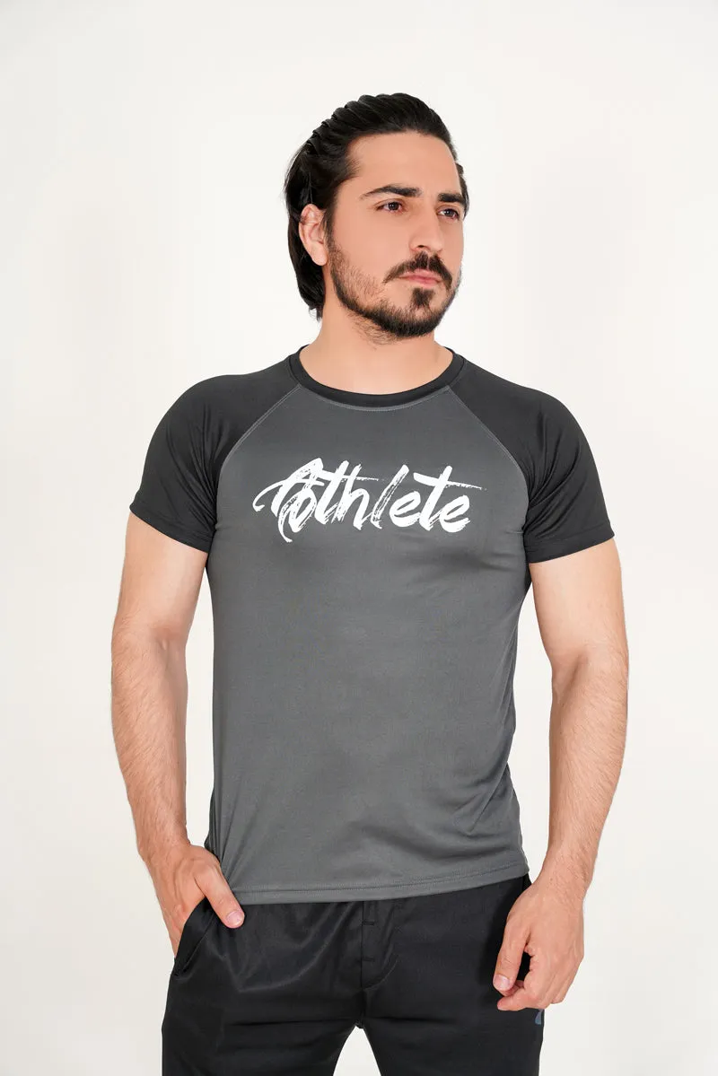 GRAY AND BLACK ATHLETE TEE