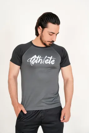 GRAY AND BLACK ATHLETE TEE