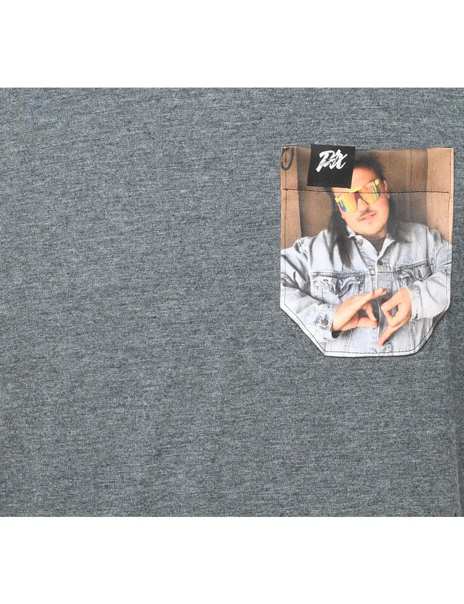 Grey Printed T-shirt - S