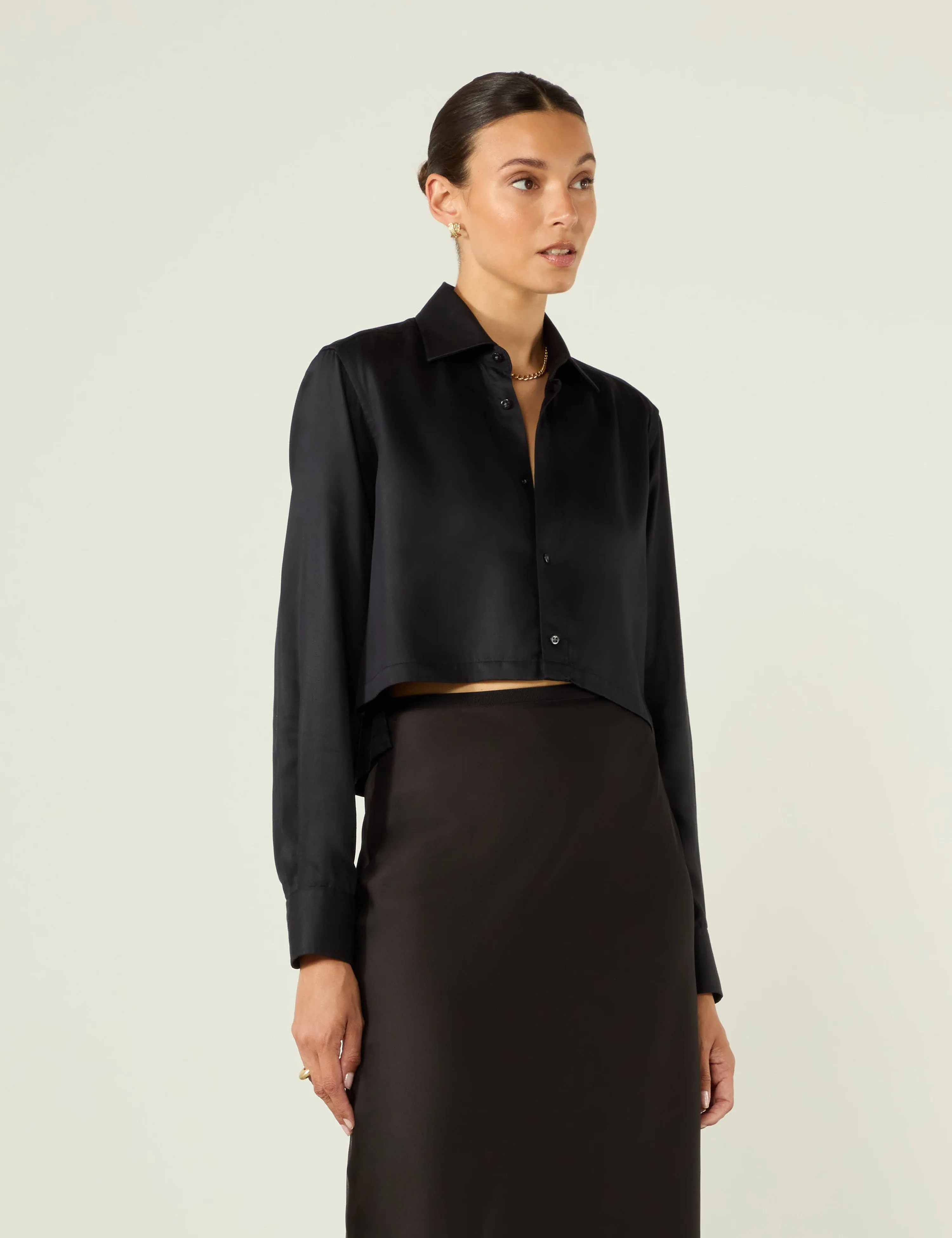 Iris: Tencel Satin, Black