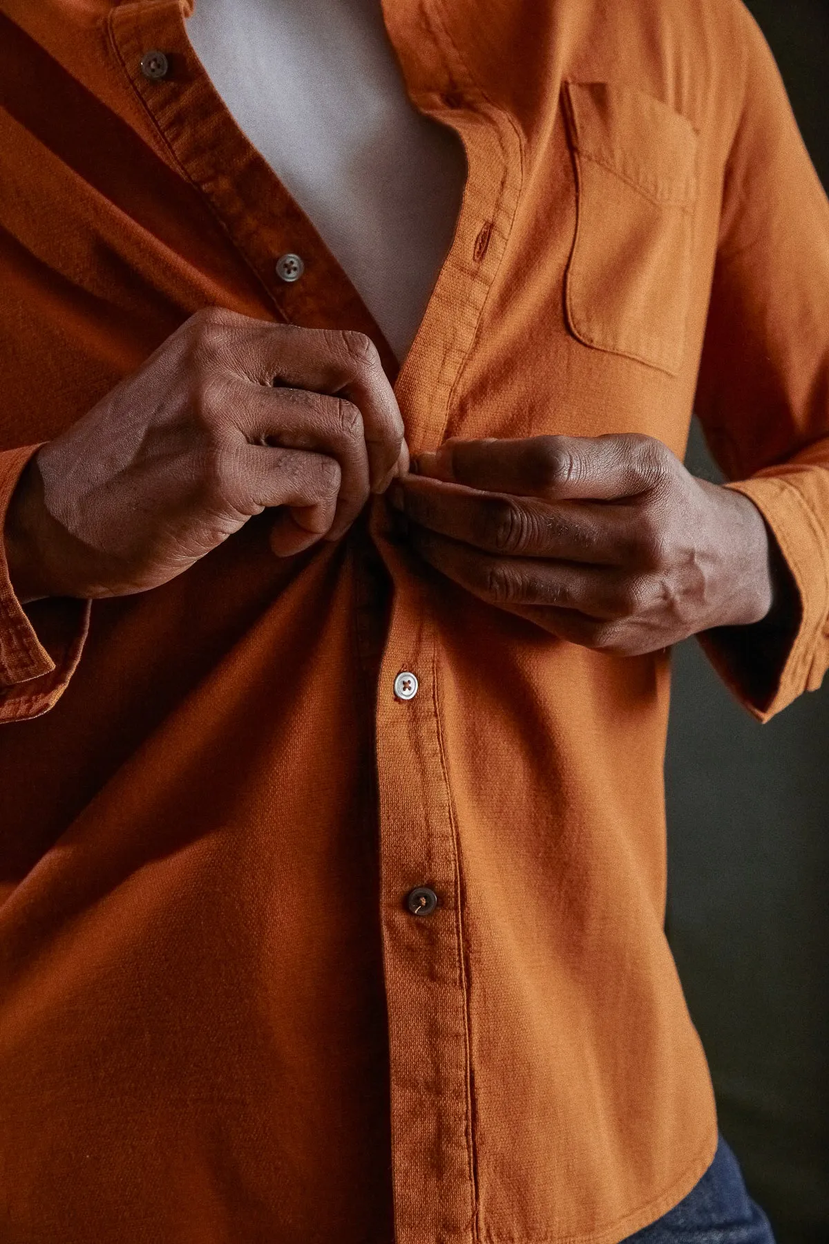 KEN shirt eco dobby cognac