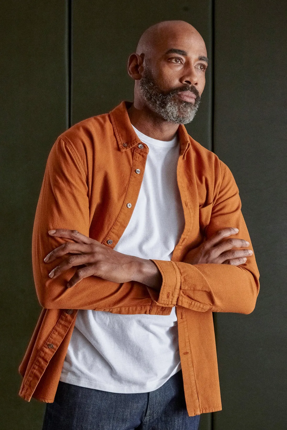 KEN shirt eco dobby cognac