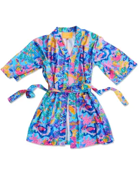 Kip & Co x Ken Done Reef Garden Satin Robe