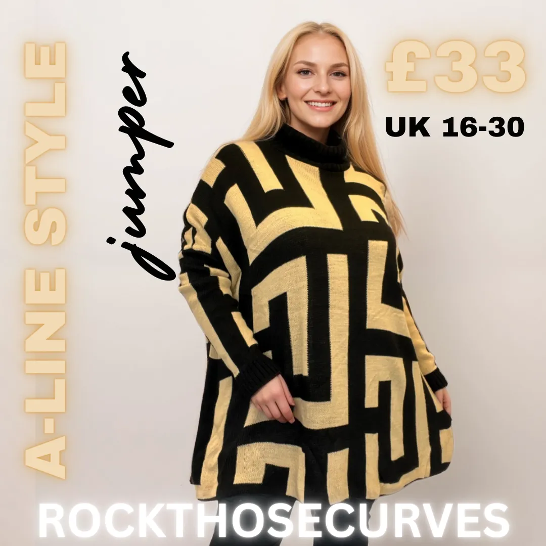 LOOSE FIT SQUARE KNIT A LINE POLO NECK JUMPER