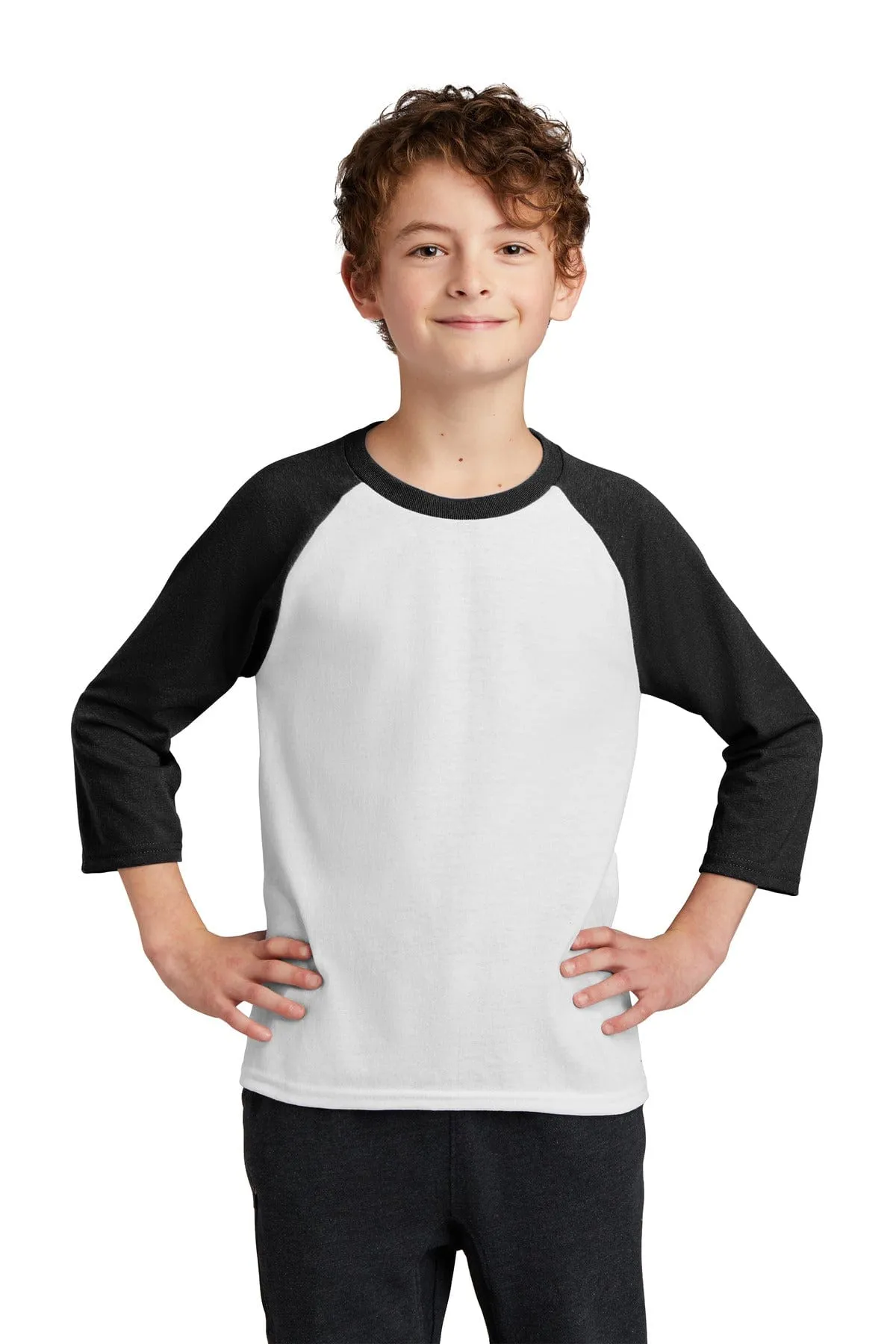 Port & Company ®  Youth Core Blend 3/4-Sleeve Raglan Tee. PC55YRS