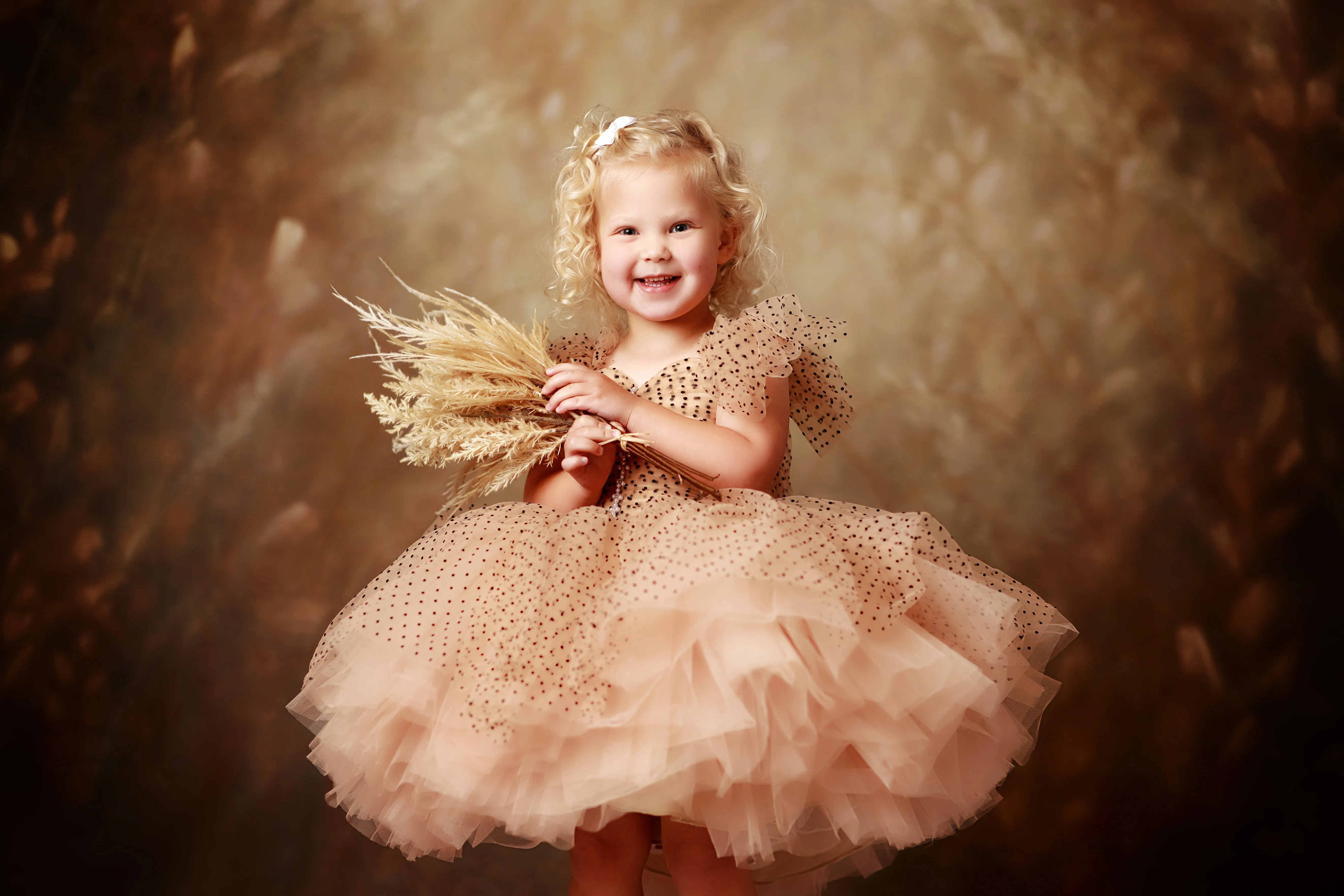 "Emma" Vintage Petal Short Length Dress ( 3 Year - Petite 4 Year)