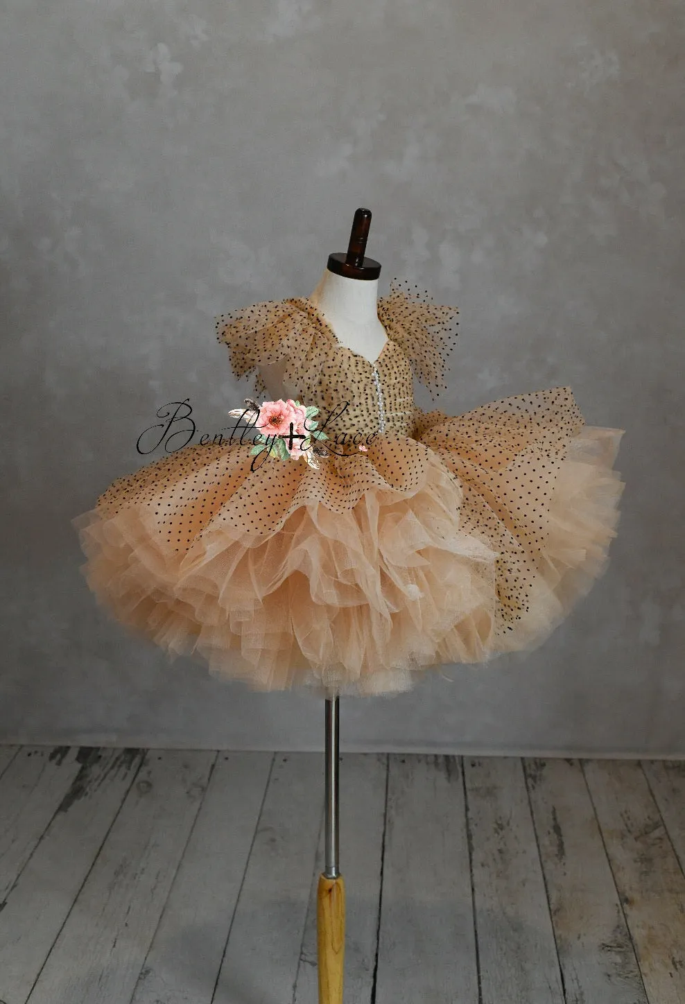 "Emma" Vintage Petal Short Length Dress ( 3 Year - Petite 4 Year)