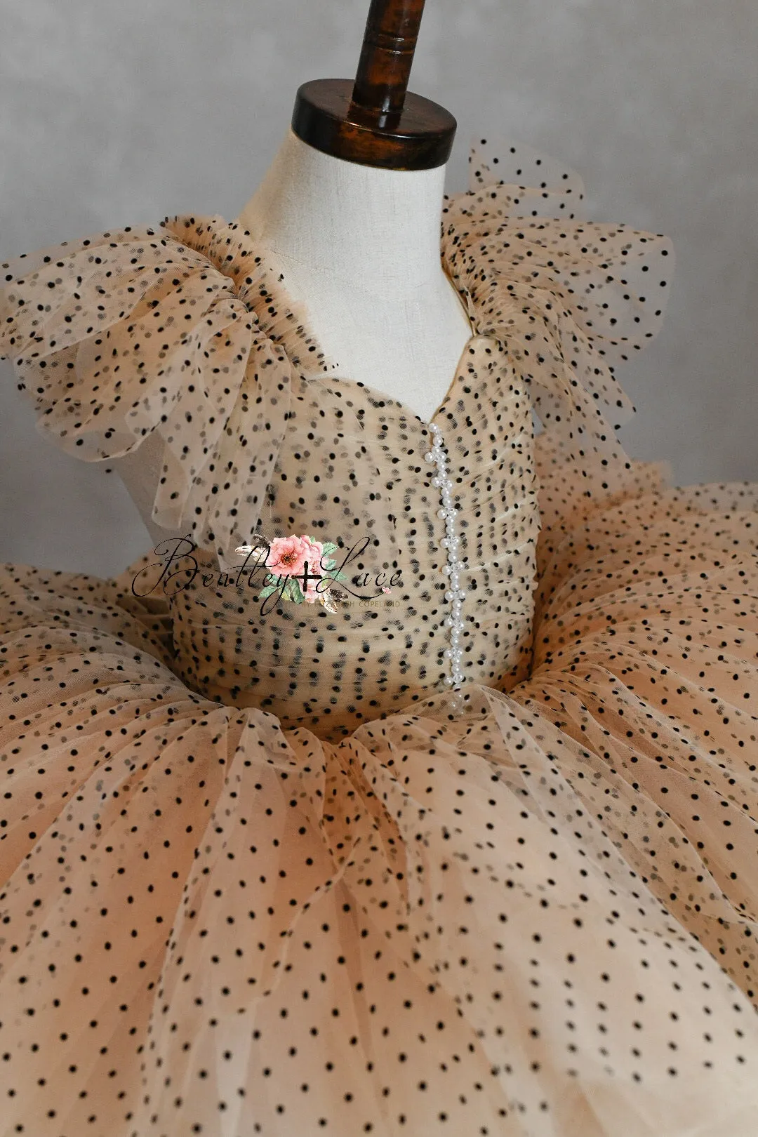 "Emma" Vintage Petal Short Length Dress ( 3 Year - Petite 4 Year)