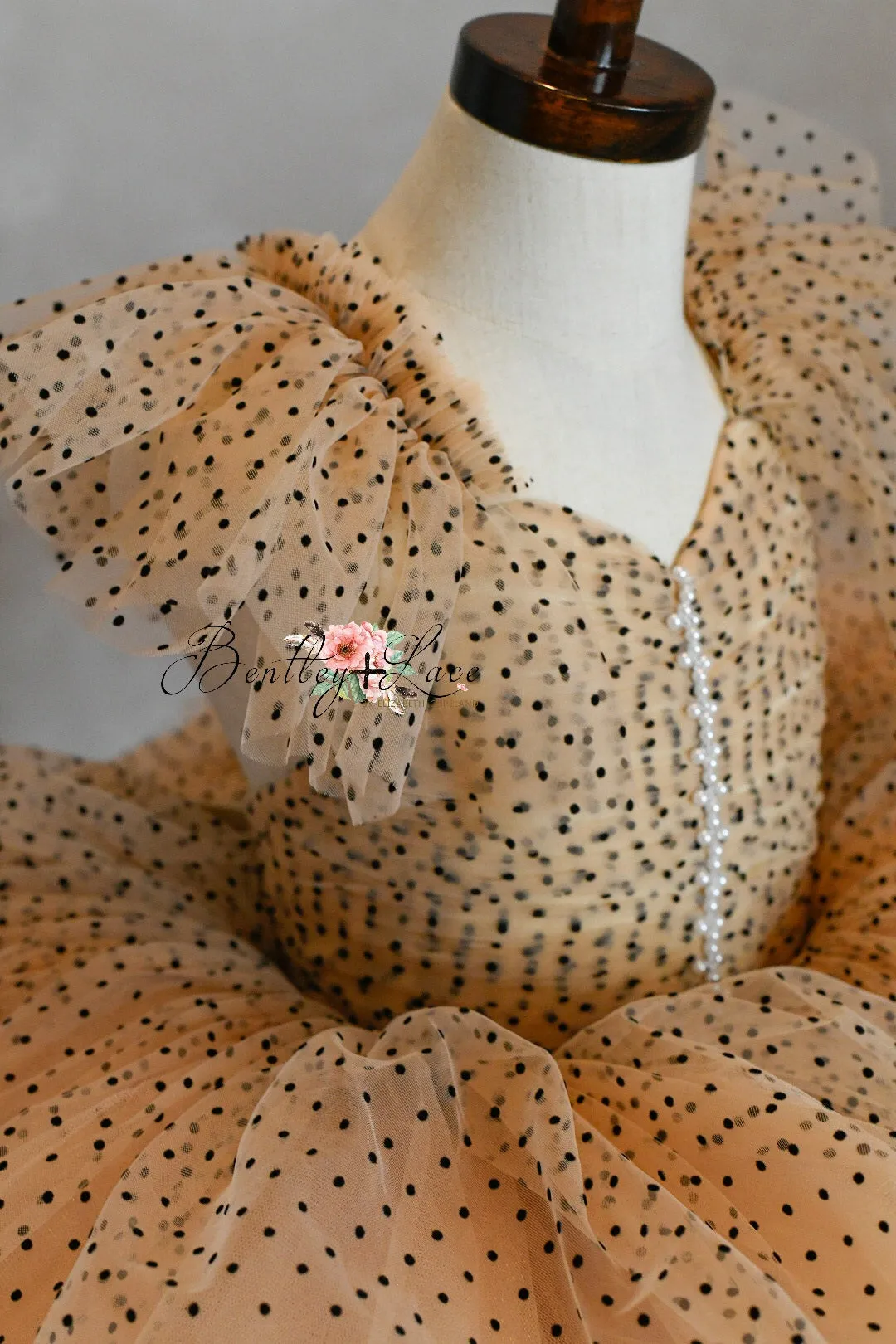 "Emma" Vintage Petal Short Length Dress ( 3 Year - Petite 4 Year)