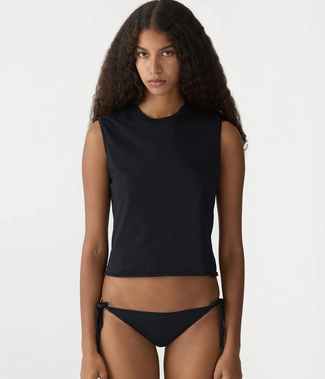 RAW EDGE BABY TANK- BLACK