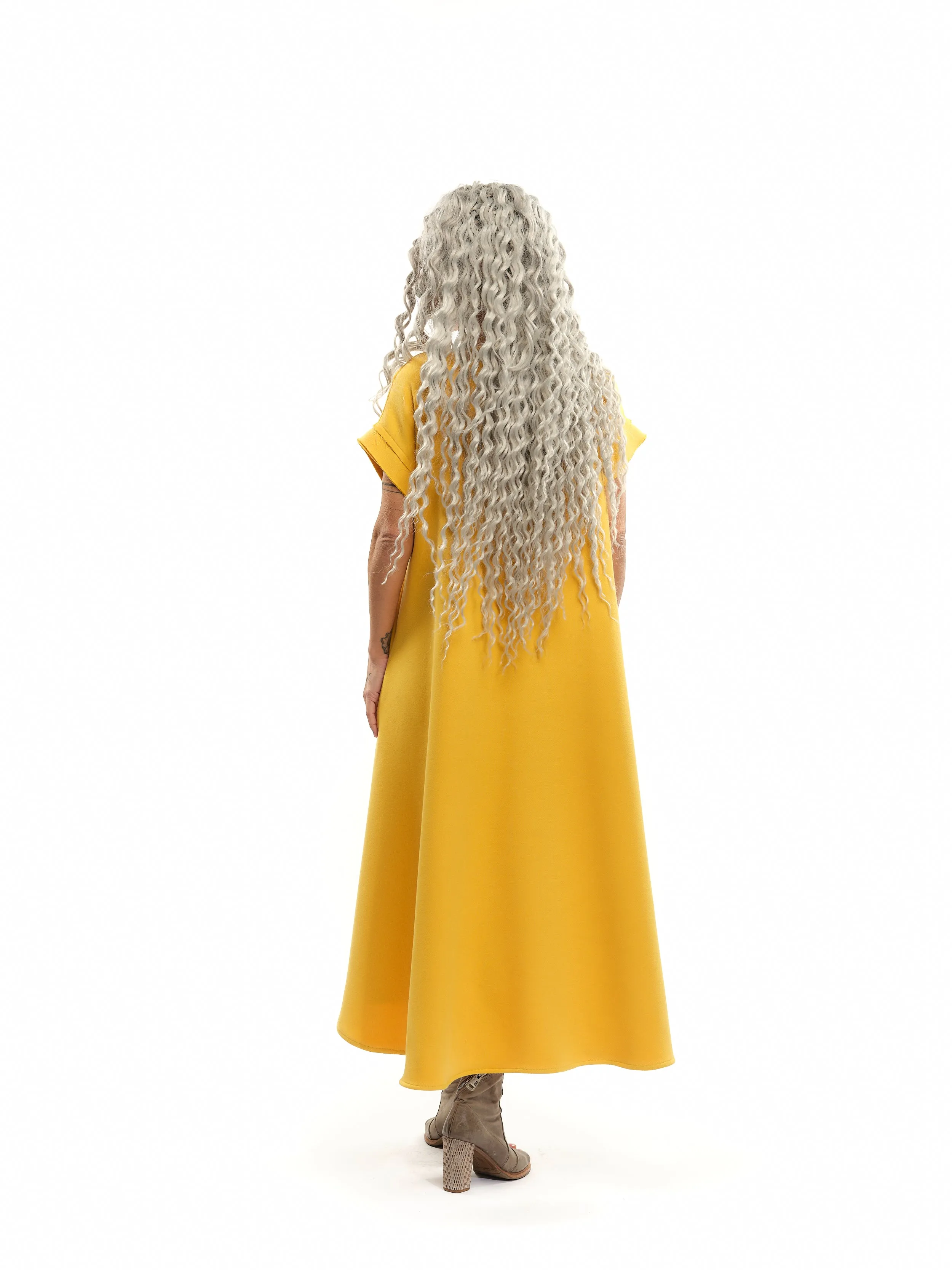 Relaxed Yellow Midi Dress