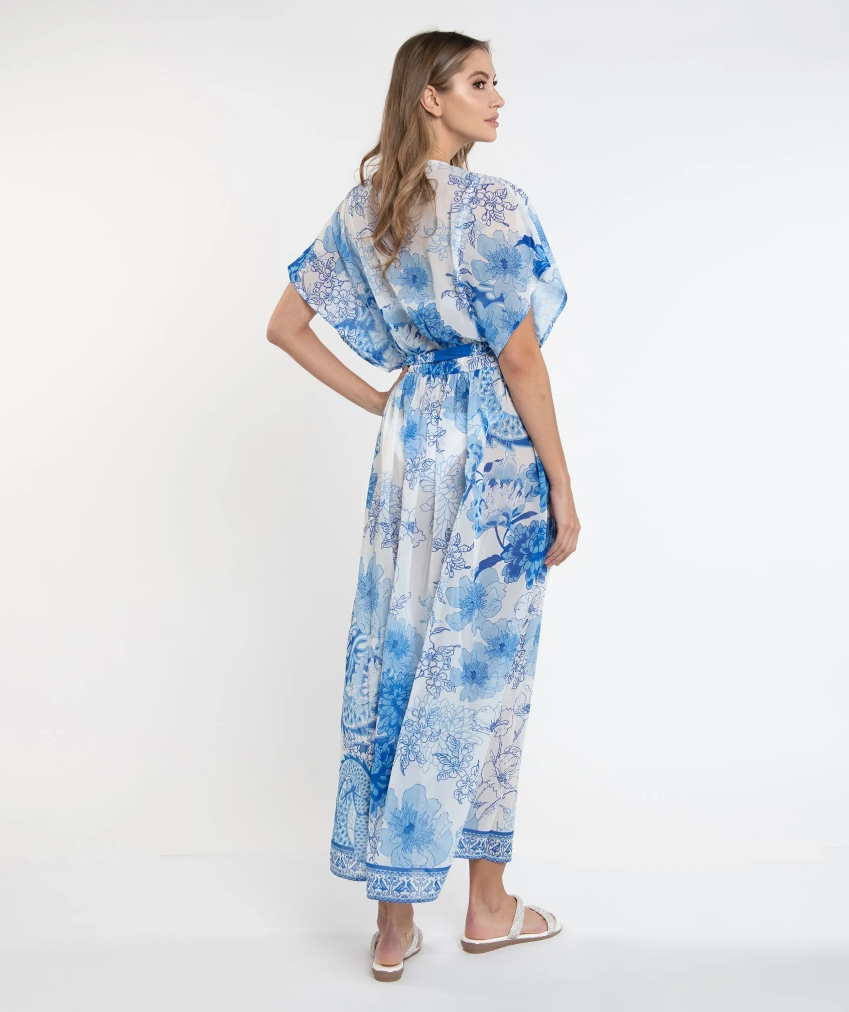 Sky Blue Embellished Maxi Dress