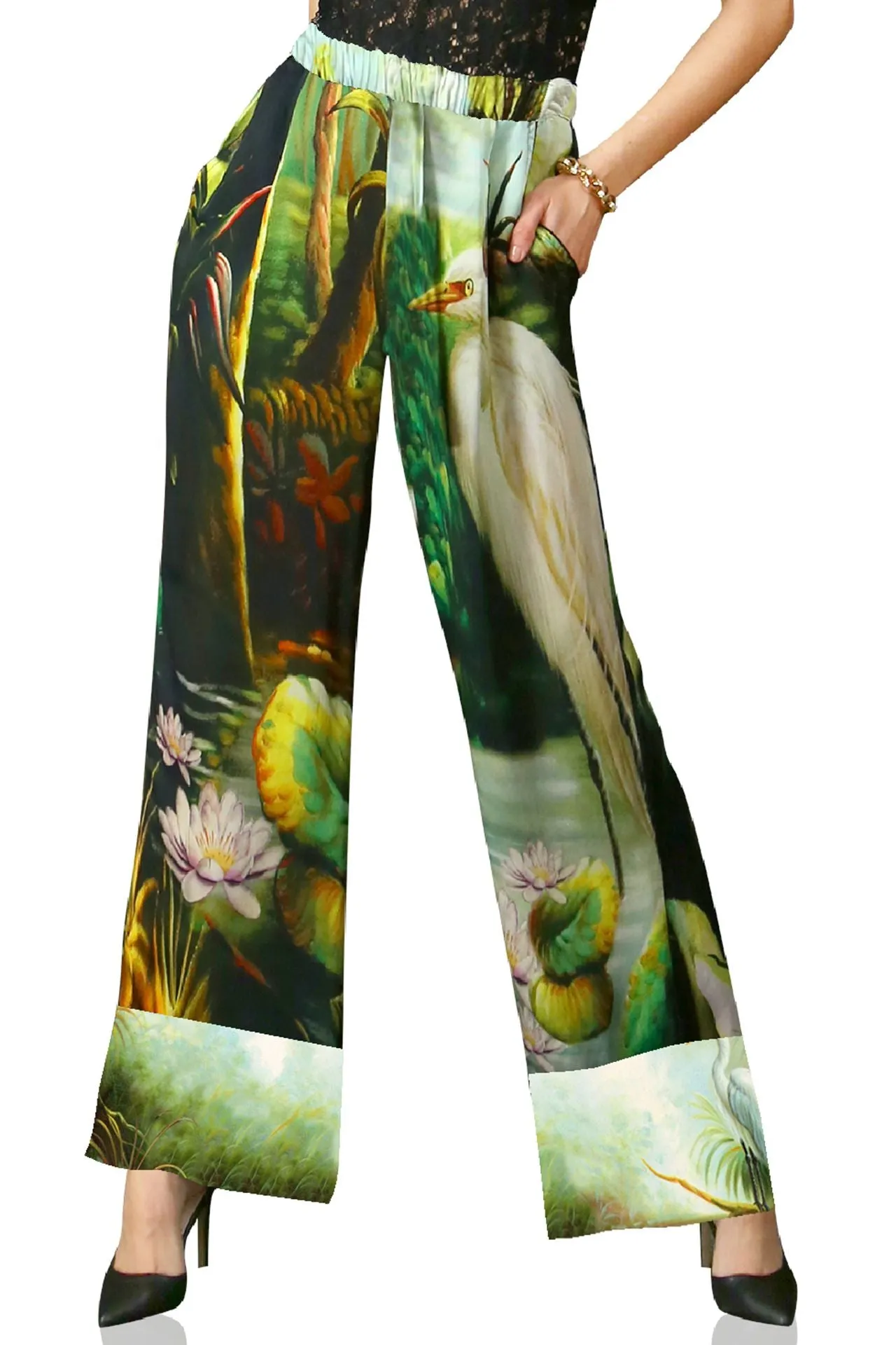Straight Leg Pants in Green Envy