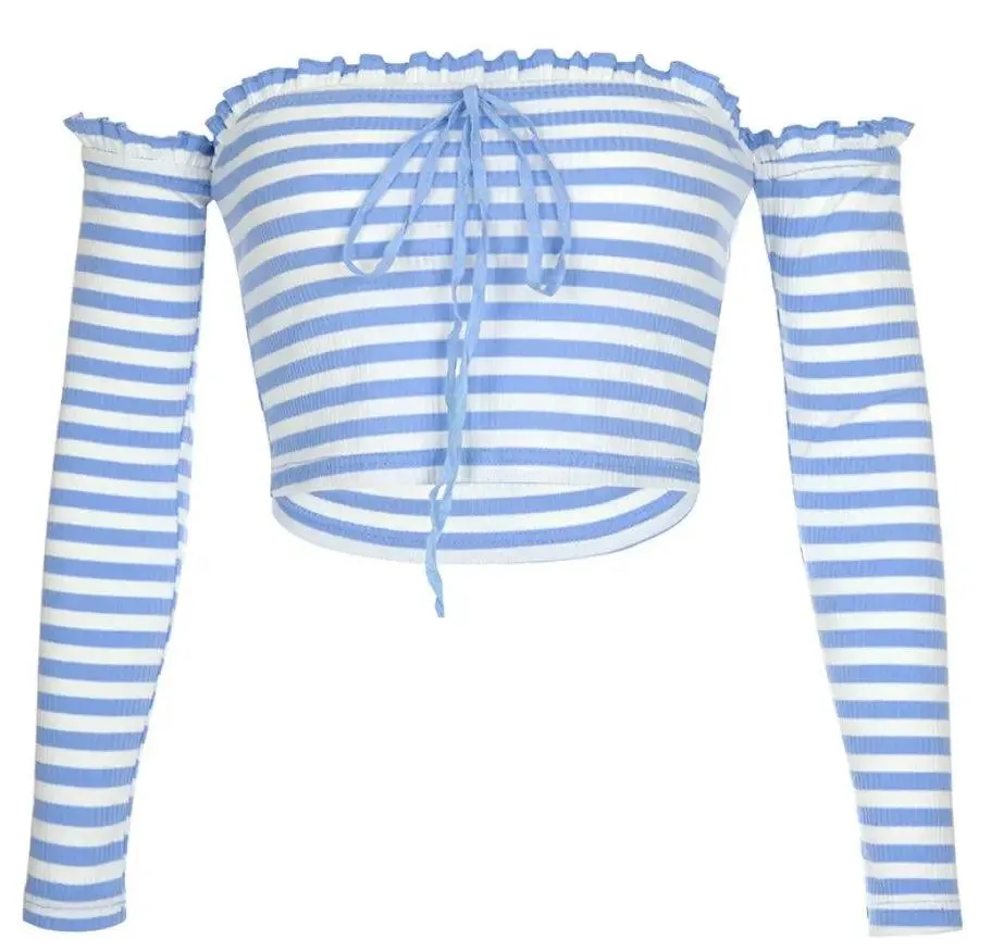 Striped One-Shoulder T-shirt