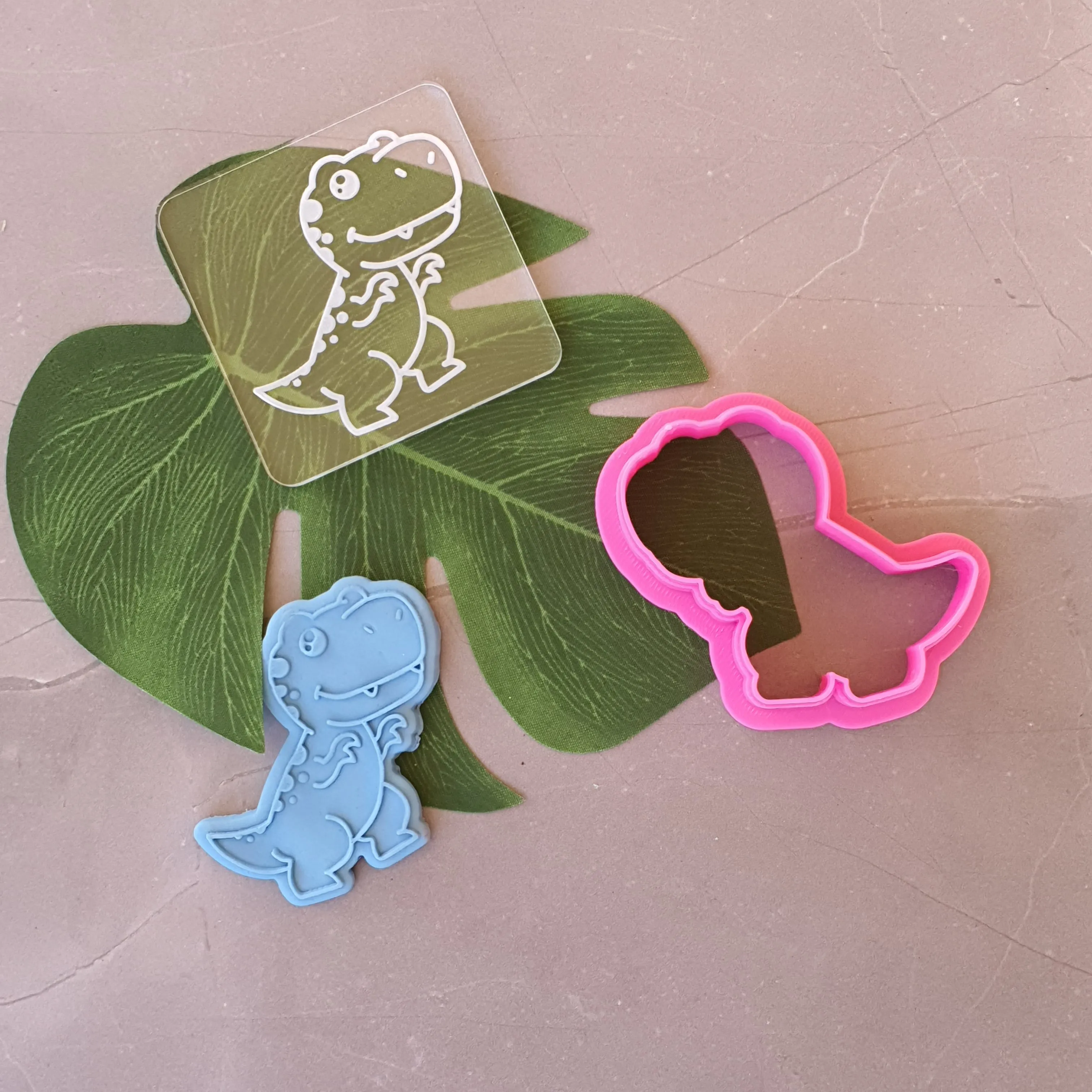 T- Rex Dinosaur Cookie Cutter and Fondant Debosser
