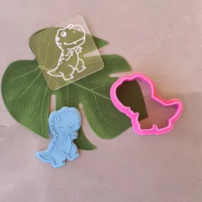 T- Rex Dinosaur Cookie Cutter and Fondant Debosser