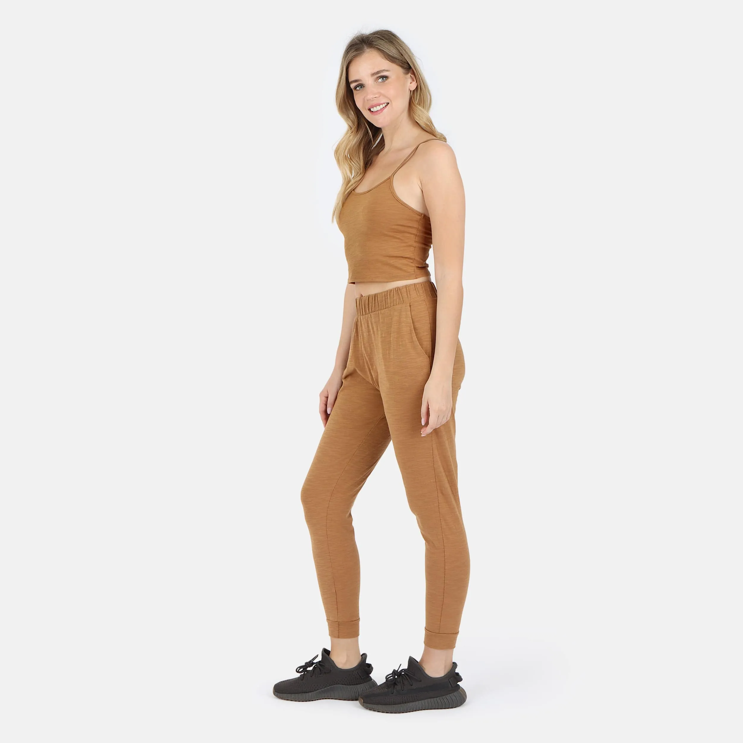 Tegan Cotton Cami Tank - Camel