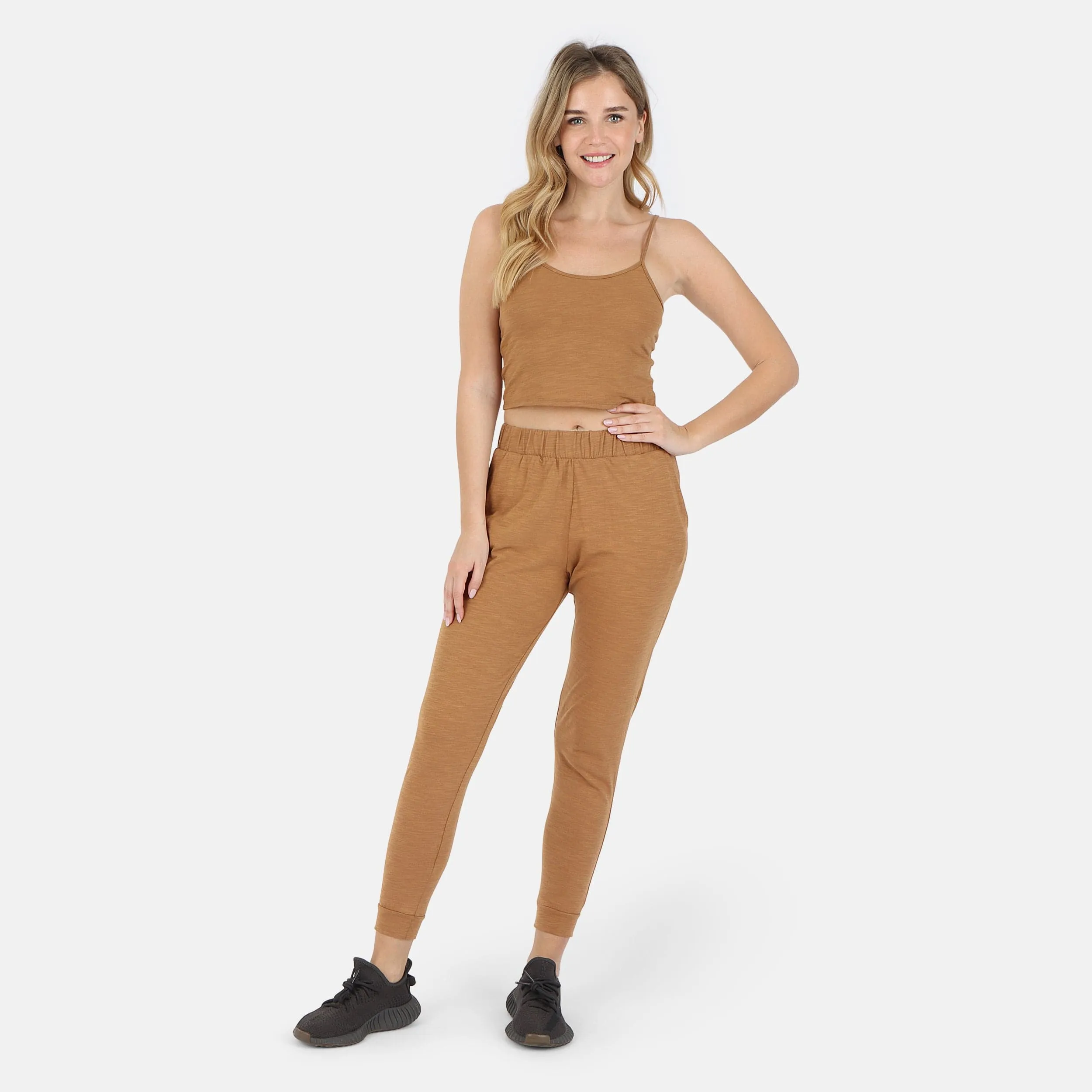 Tegan Cotton Cami Tank - Camel