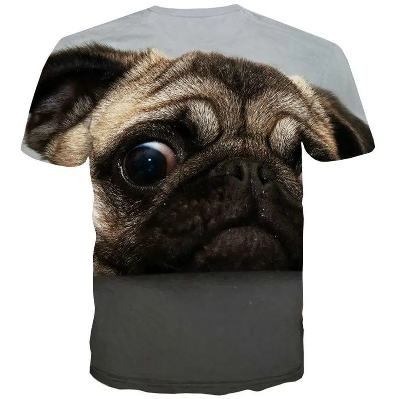 tshirts Pug dog Puppy Cute animal Casual male big Smart dogs art costume Cool