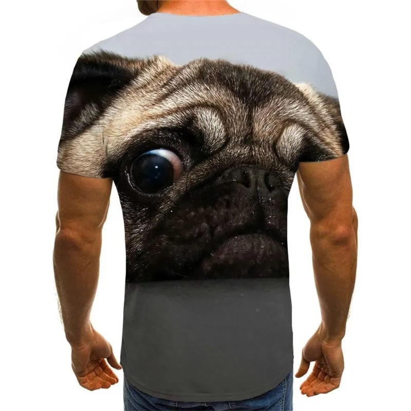tshirts Pug dog Puppy Cute animal Casual male big Smart dogs art costume Cool