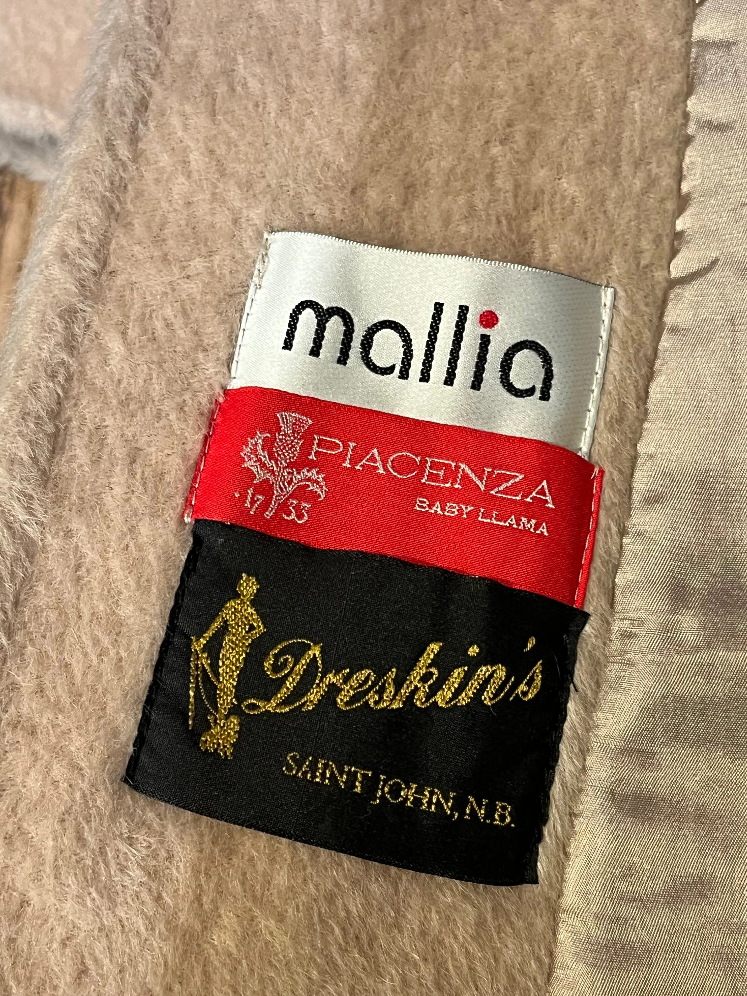 Vintage Mallia Placenza Baby Lama Wool Coat, Union Made in Canada, Size 16 SOLD