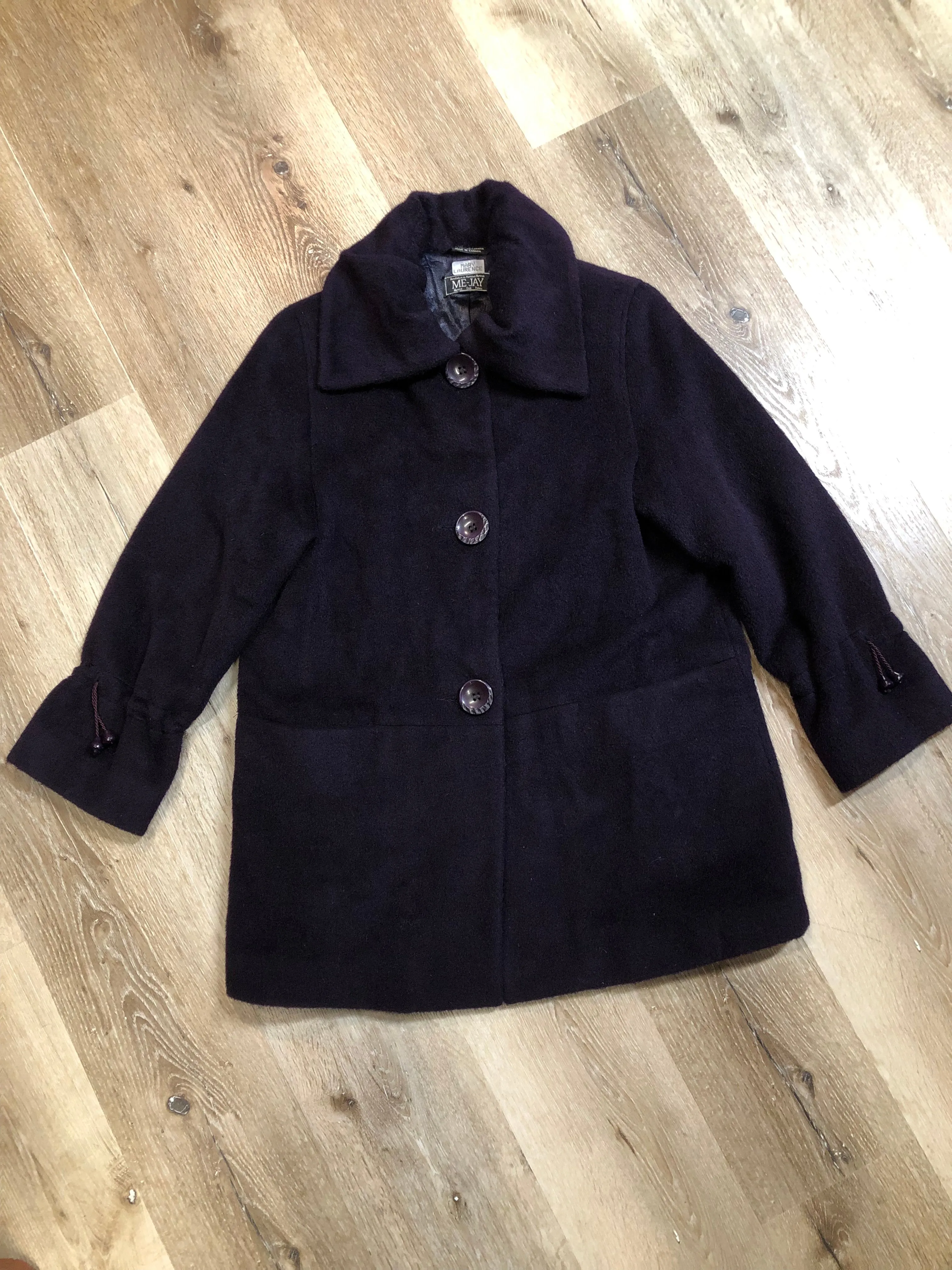 Vintage Me-Jay Purple Alpaca Mohair Wool Blend Coat, Made in CanadaSOLD