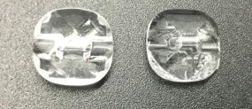 White Transparent Glass Acrylic Button