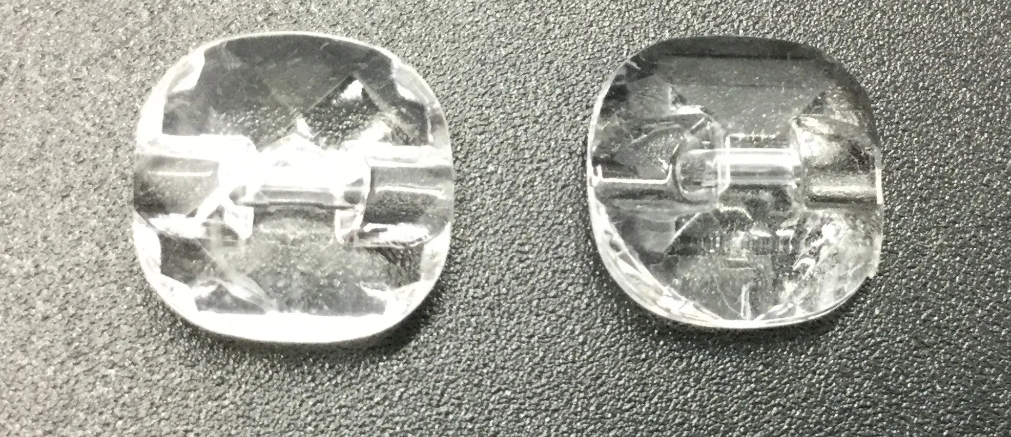 White Transparent Glass Acrylic Button