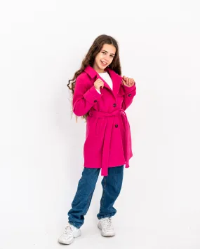 WOOL TRENCH COAT -FOSHIA