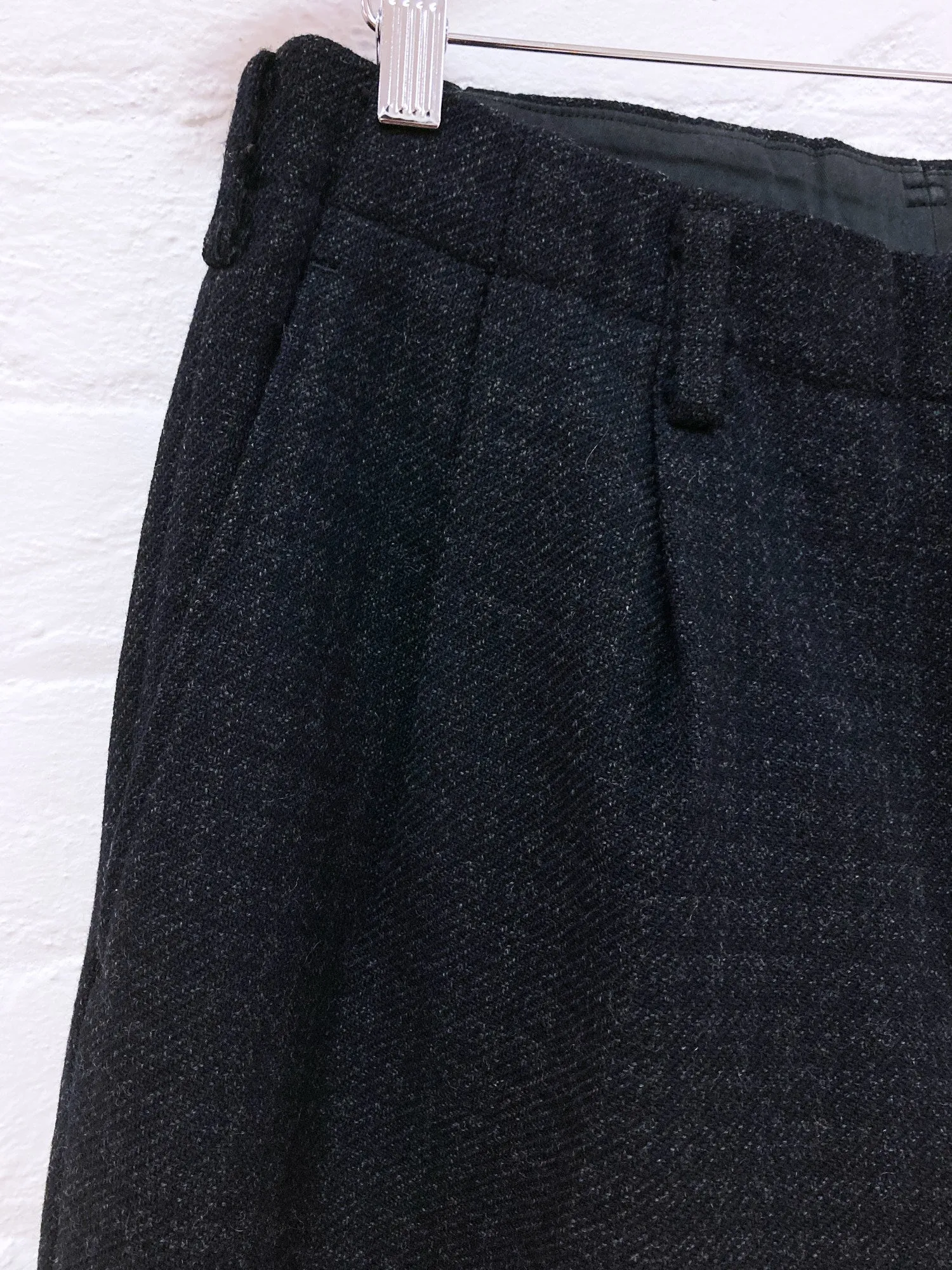 Y's for Men Yohji Yamamoto dark navy wool check coat and trouser suit - S M