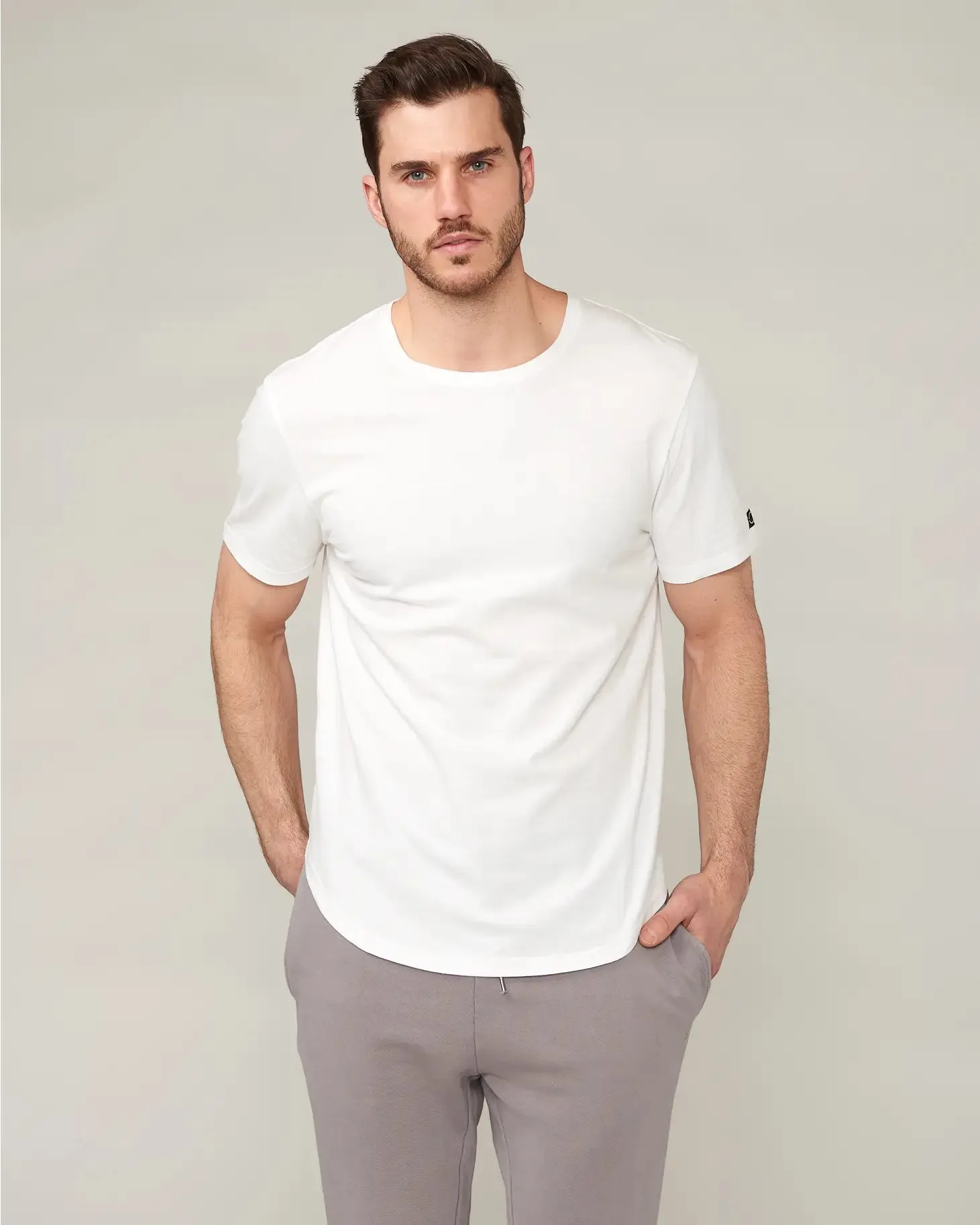 Zion Cloud White Brushed Scoop T-Shirt